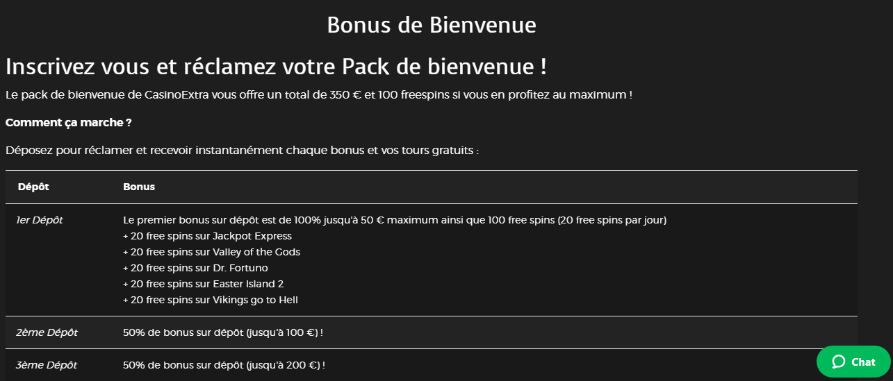 bonus casino extra